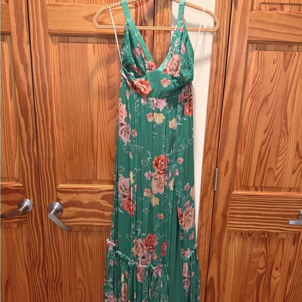 Yumi Kim Tracey Floral Green Maxi Dress